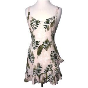 Le Lis Perfect in Palm Ruffle Hem Dress Small NWT